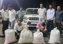 १३२ किलो गांजा पकडत स्थानिक गुन्हे शाखेची धडाकेबाज कामगिरी, पंचवीस लाखाच्या मुद्देमालासह दोन आरोपी जेरबंद मिरजगाव परिसरात एकच खळबळ