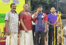 केरळमध्ये पार पडलेल्या राष्ट्रीय कलारीपट्टू स्पर्धेत रोहित थोरात ला रौप्य पदक