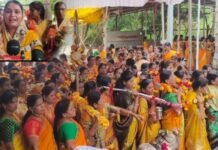 नगराध्यक्षा प्रांजल चिंतामणी आयोजित कावड यात्रा भक्तीमय वातावरणात संपन्न, नागेश्वर चरणी पावसासाठी साकडे, महिलांचा उत्स्फूर्त सहभाग