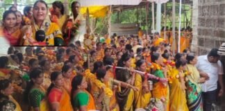 नगराध्यक्षा प्रांजल चिंतामणी आयोजित कावड यात्रा भक्तीमय वातावरणात संपन्न, नागेश्वर चरणी पावसासाठी साकडे, महिलांचा उत्स्फूर्त सहभाग